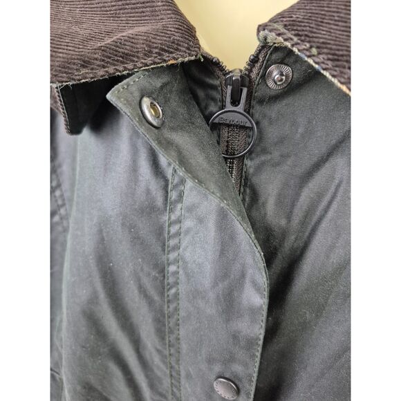 Barbour Women's Black Beadnell Water Resistant Waxed Cotton Wax Jacket Size 2X - Picture 5 of 7